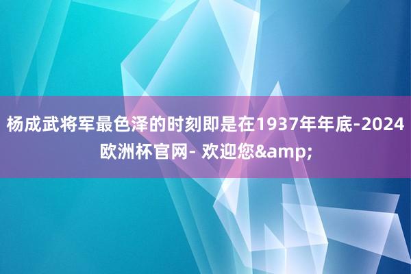 杨成武将军最色泽的时刻即是在1937年年底-2024欧洲杯官网- 欢迎您&