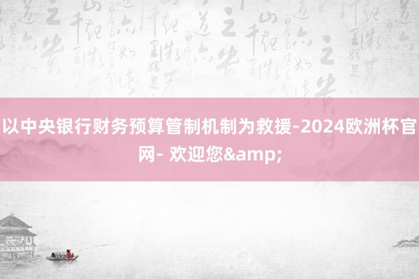 以中央银行财务预算管制机制为救援-2024欧洲杯官网- 欢迎您&