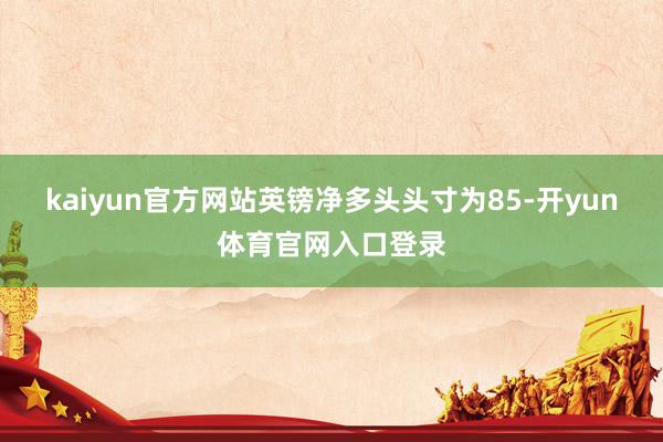 kaiyun官方网站英镑净多头头寸为85-开yun体育官网入口登录