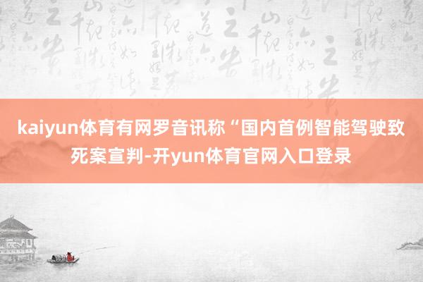 kaiyun体育有网罗音讯称“国内首例智能驾驶致死案宣判-开yun体育官网入口登录